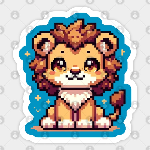 Cute Lion Pixel Art Sticker by FabintheLab